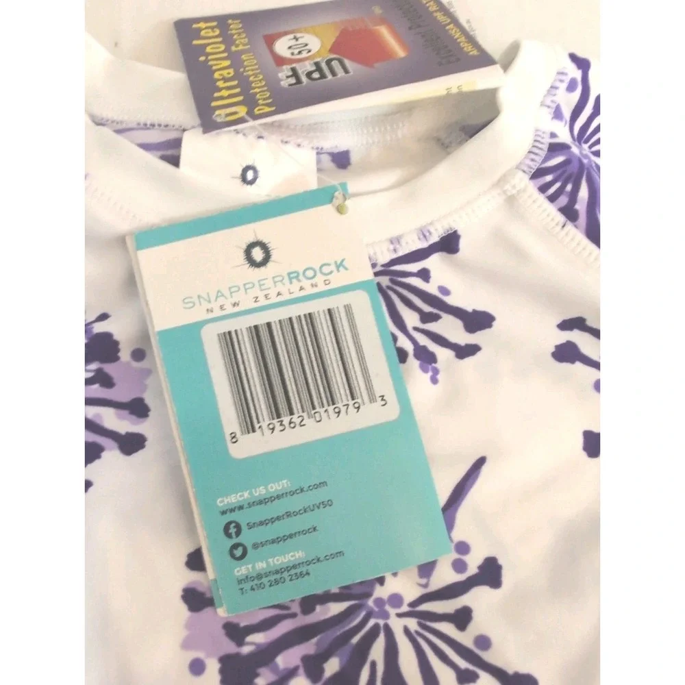 Snapper Rock Girl 3 Piece Bikini Set‎ Purple Hydrangea Size 10 - New